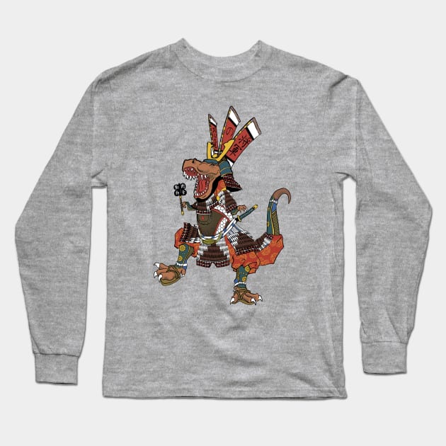 Tyrannosaurus Shogun Long Sleeve T-Shirt by KotienIndustries